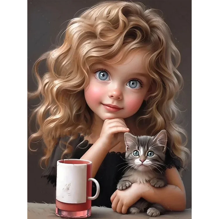 Sweet Cool Girl 30*40CM (Canvas) Full Round Drill Diamond Painting gbfke