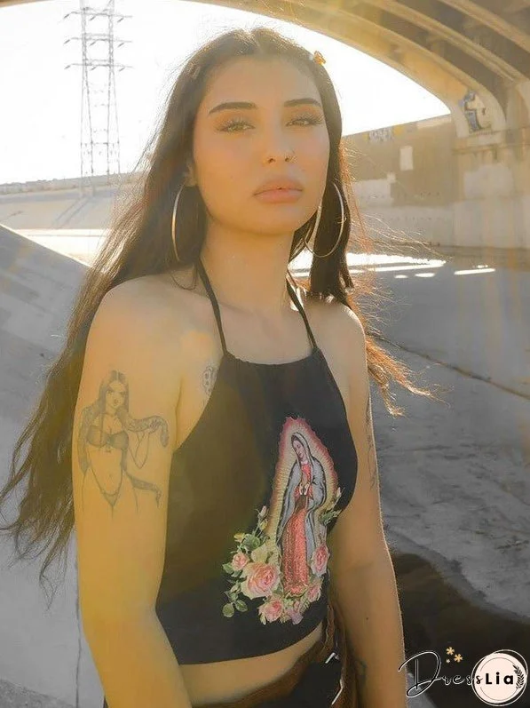 Halterneck Print Vest Straps Small Suspenders