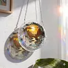 (18.5cm)DIY Acrylic Jigsaw Puzzle Window Hanging with Hanging Chain DIY Stained Glass Decoration Round Window Puzzle Decor for DIY Craft Project (Sunrise)