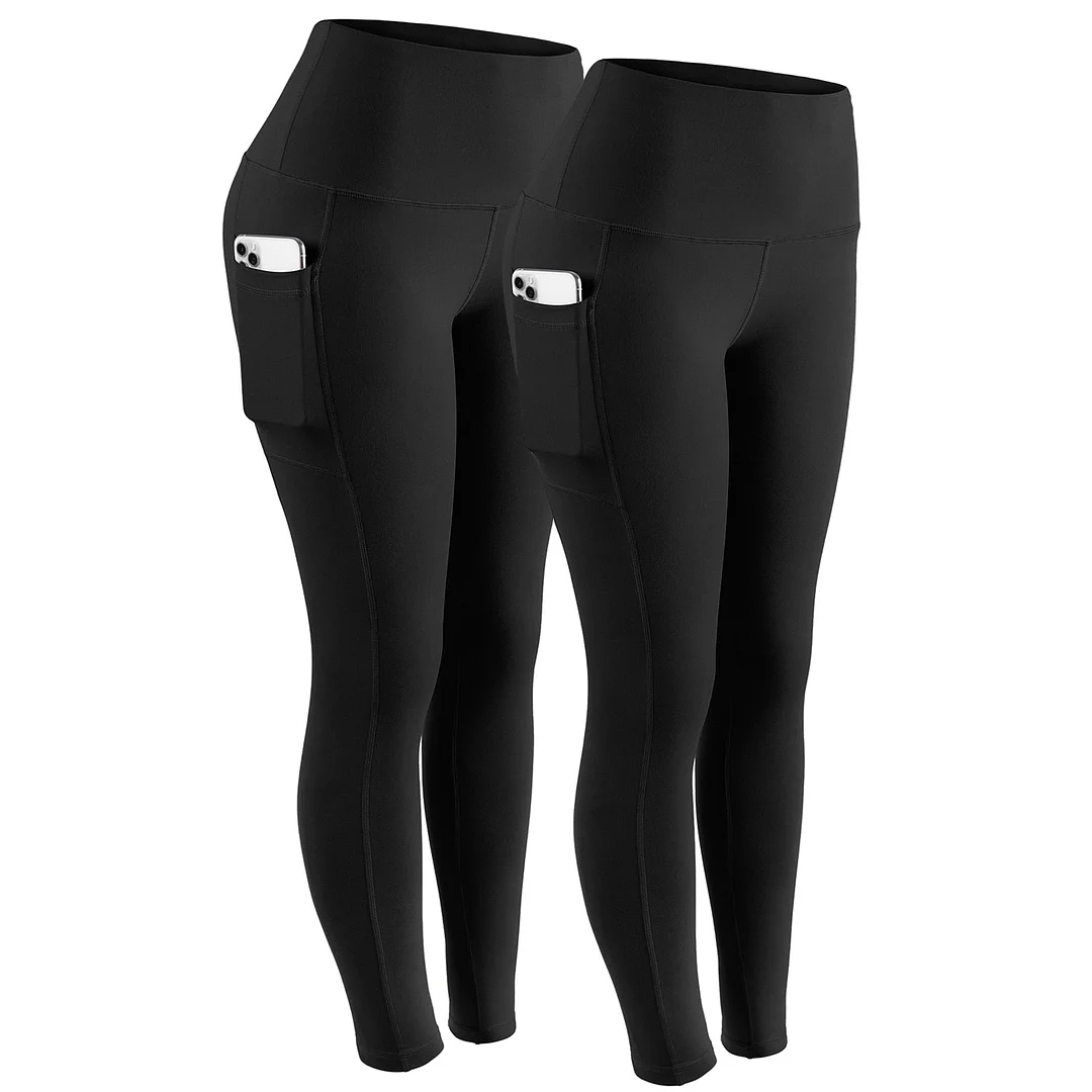 ATHVOTAR Middle Waist Leggings With Pocket Elastic Women Leisure Type Push Up Leggings Women Gym Hip Fitness Pants