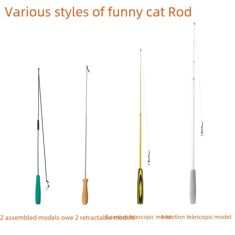 Cat Toy Teaser Wand Feather Interactive Toy For Cats Suitable For Indoor Outdoor Play