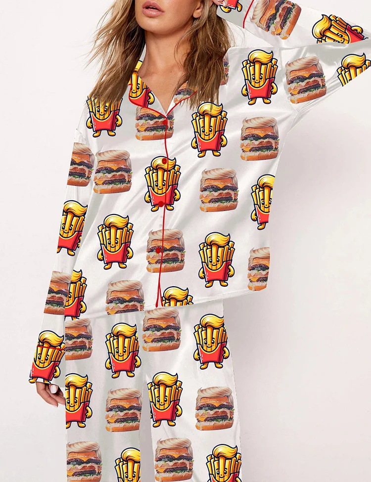 Women's DT French Fries Hamburger Pajama Set