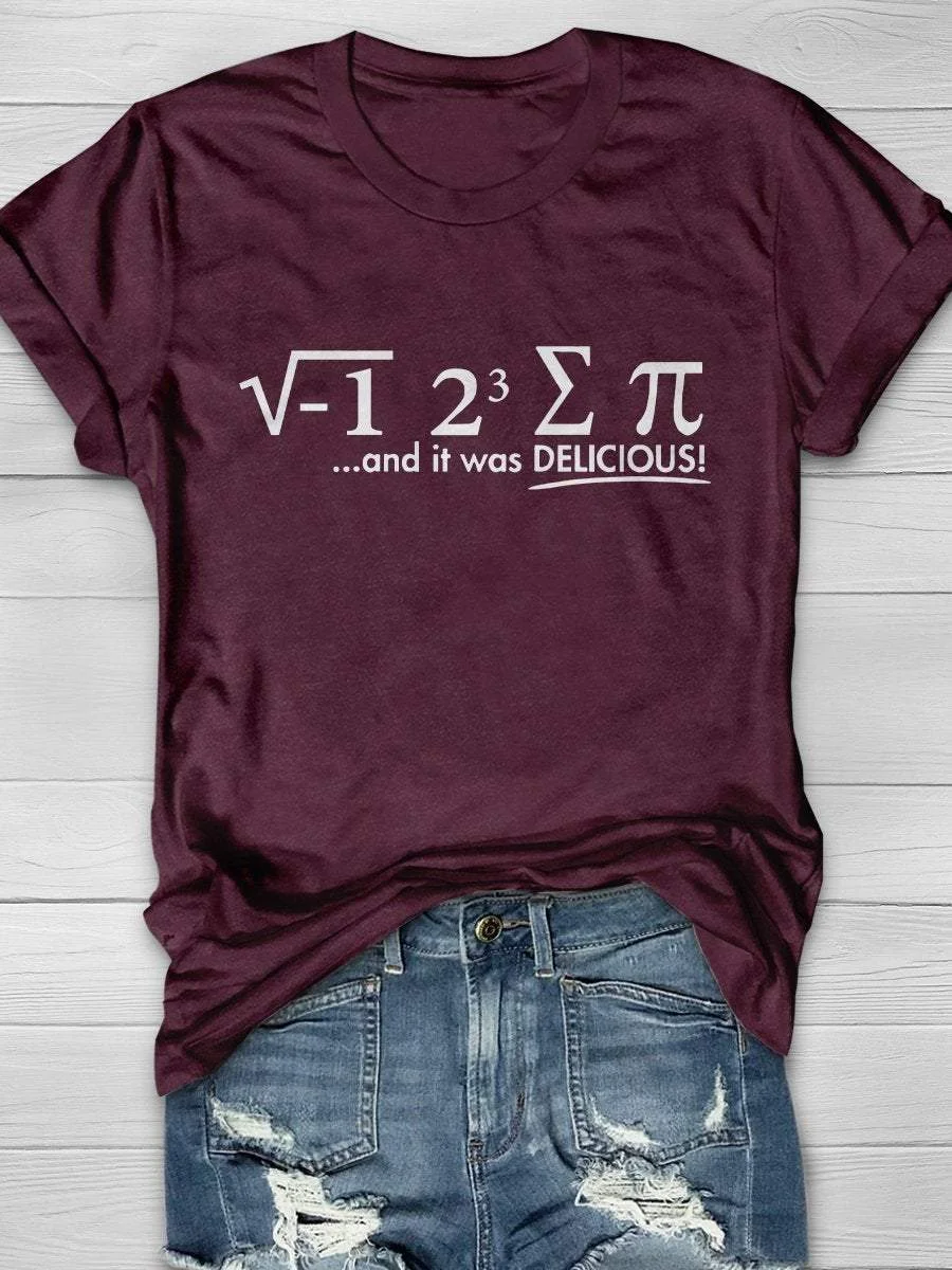 I Ate Some Pie Funny Math Print Short Sleeve T-shirt
