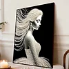 DIY Pearl Painting White Elegant Lady for Home Wall Decor(30x40cm)