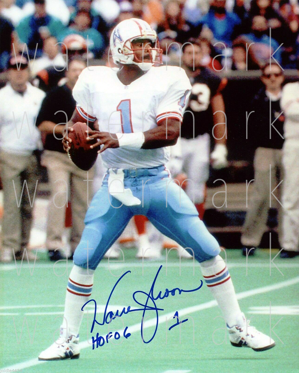 Warren Moon Oilers signed NFL 8X10 print Photo Poster painting poster picture autograph RP