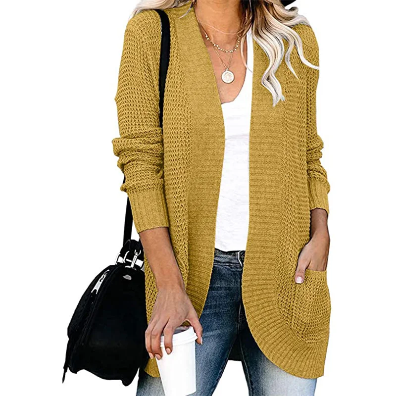 Uveng Uveng Exclusively For The Autumn And Winter New Ladies Fashion Long Sleeve Pocket Sweater Knit Cardigan