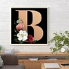 Diamond Painting -5D Full Square Drill Flower Letter B(50x50cm)