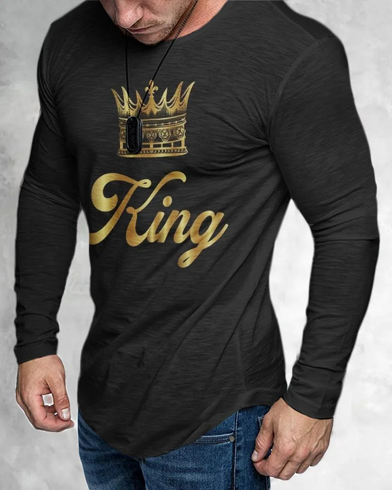 Men's King Printing Casual Long Sleeve-04