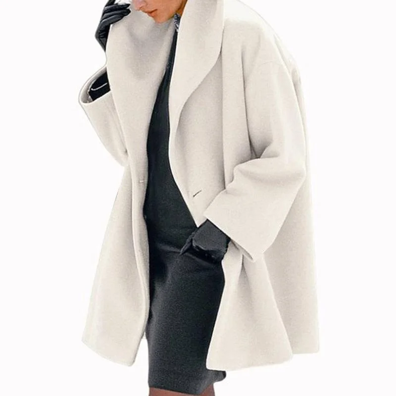 Women Autumn Winter Shawl Collar Buttons Warm Hooded Jacket Long Coat Outerwear