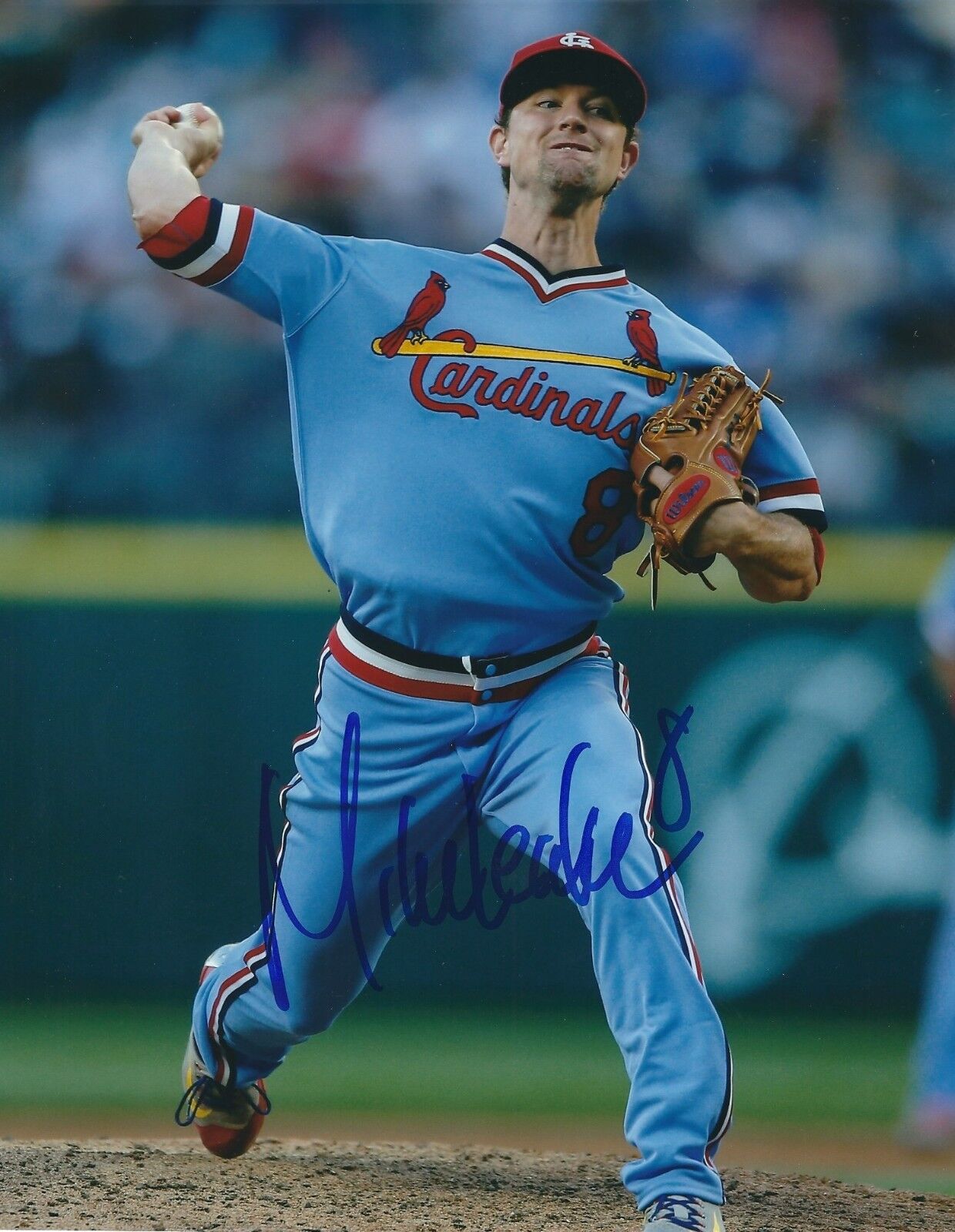 Signed 8x10 MIKE LEAKE Autographed St Louis Cardinals Photo Poster painting- COA