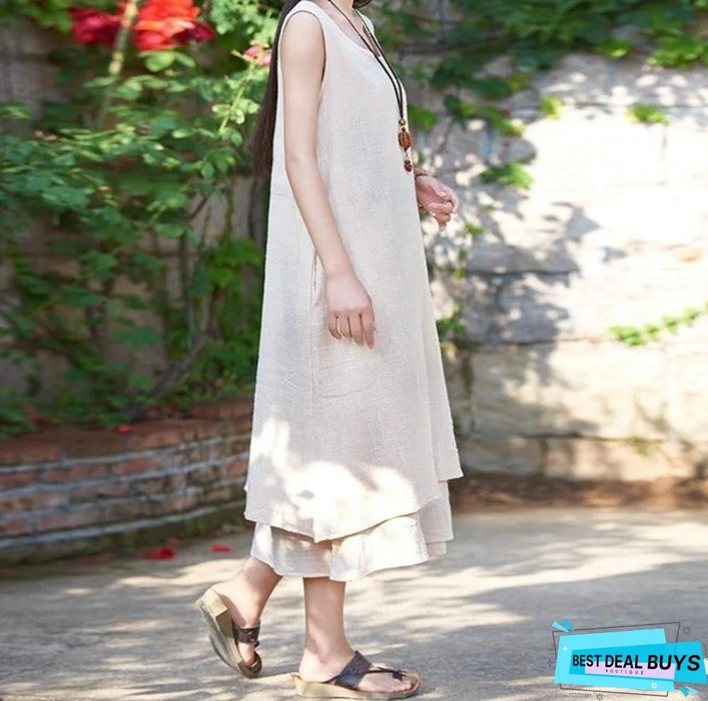 Bohemian Holiday Stitching Dress White Dresses