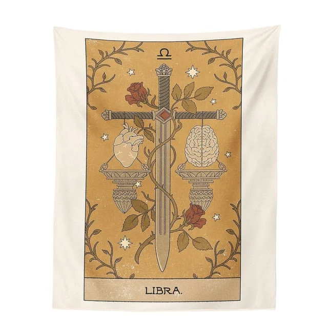 Tarot Constellation Tapestry Tarot Card Tapestry Boho Tapestry Wall Hanging Trippy Divination Beach Mat Sun Moon Wall Decor