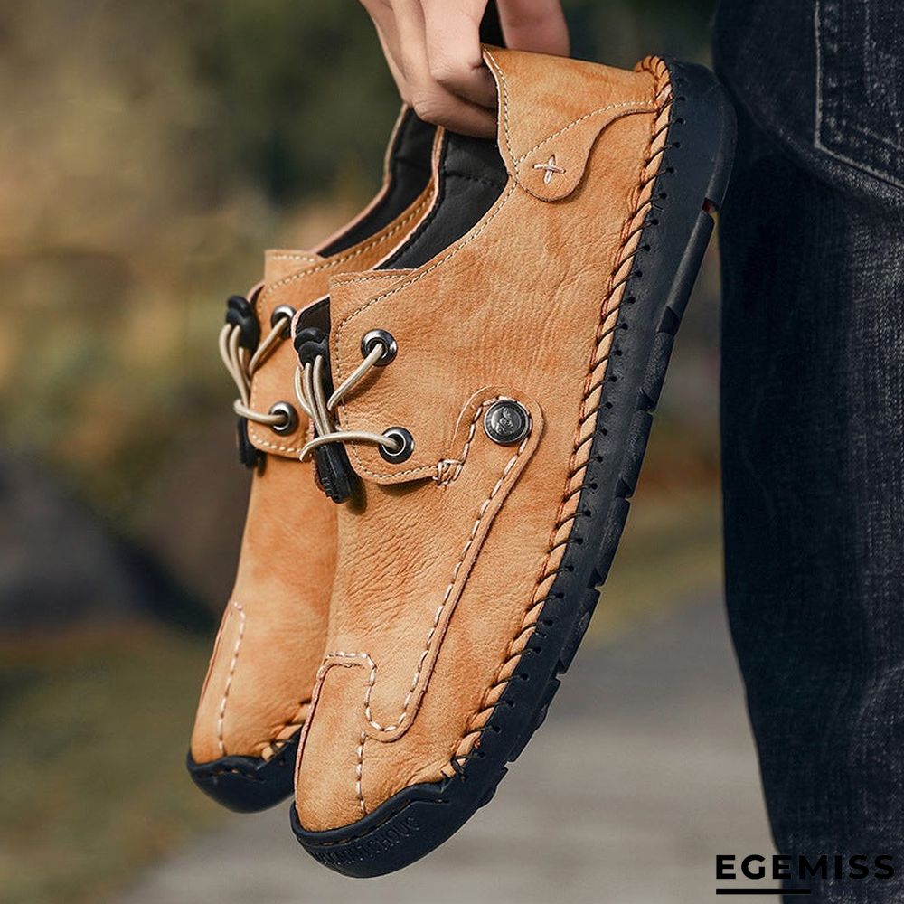 Mens Spring/Fall Casual/Daily Outdoor Oxford Shoes Walking Shoes Faux Leather Handmade | EGEMISS