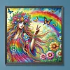 Kits de peinture en diamant partiel en forme de fleurs hippies hippies en forme sp&eacute;ciale de 5D pour adultes, kit d&rsquo;art en diamant 11,81 x 11,81 pouces
