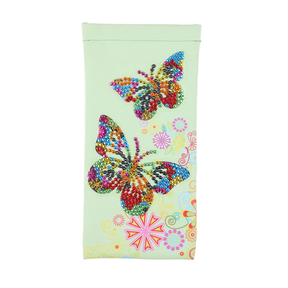 DIY Diamond Painting Glasses Storage Bags Waterproof Pouches (YD009) (Butterfly)