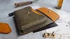 Handmade Italian Pueblo frosted vegetable-tanned cowhide cardholder/wallet