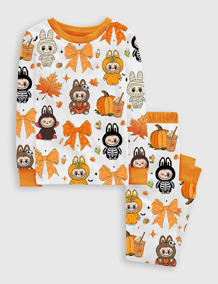 Kid's Spooky Doll Monster Characters Halloween Pajama Set