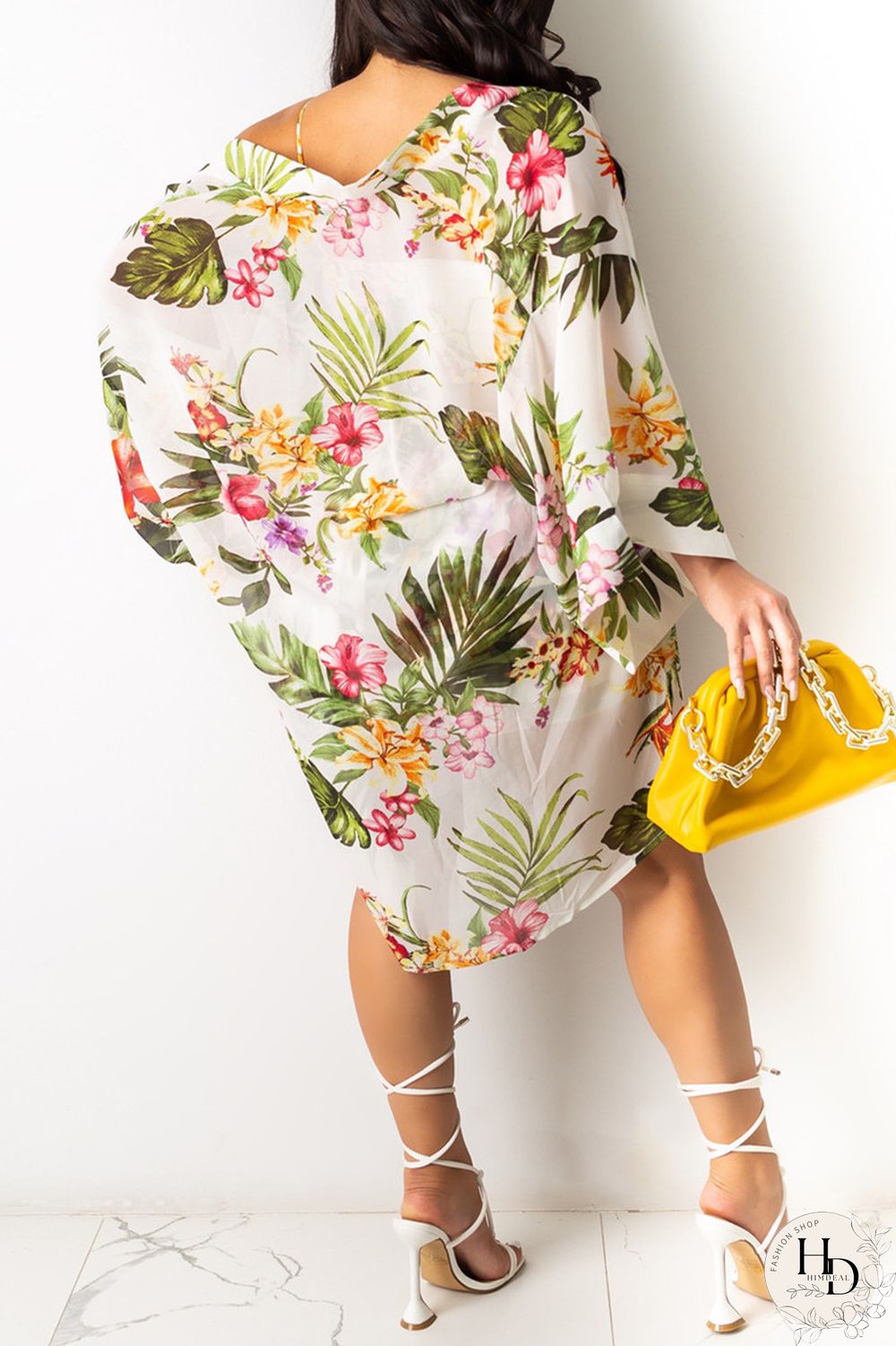 White Fashion Sexy Print Basic Square Collar Long Sleeve Two Pieces