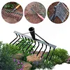 High Carbon Steel Nail Rake Weeding Rake Loose Soil Rake Farm Tools(12 Teeth)