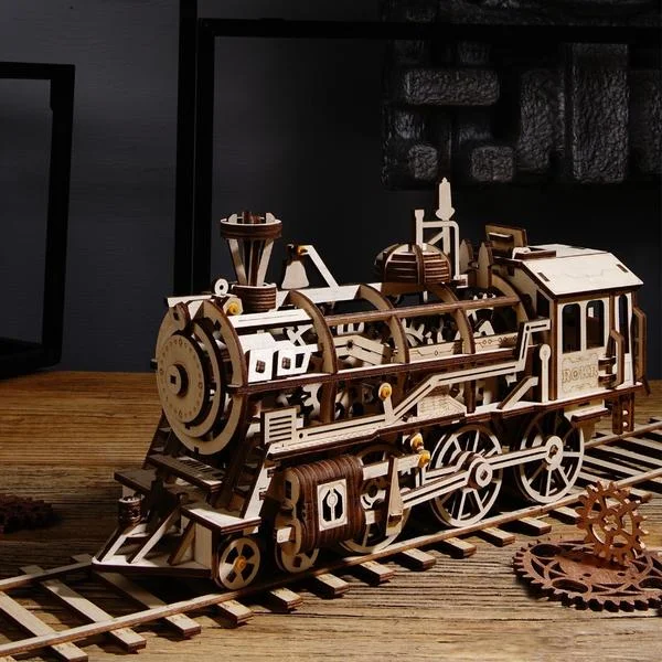 ROKR Locomotive 3D Wooden Train Model LK701