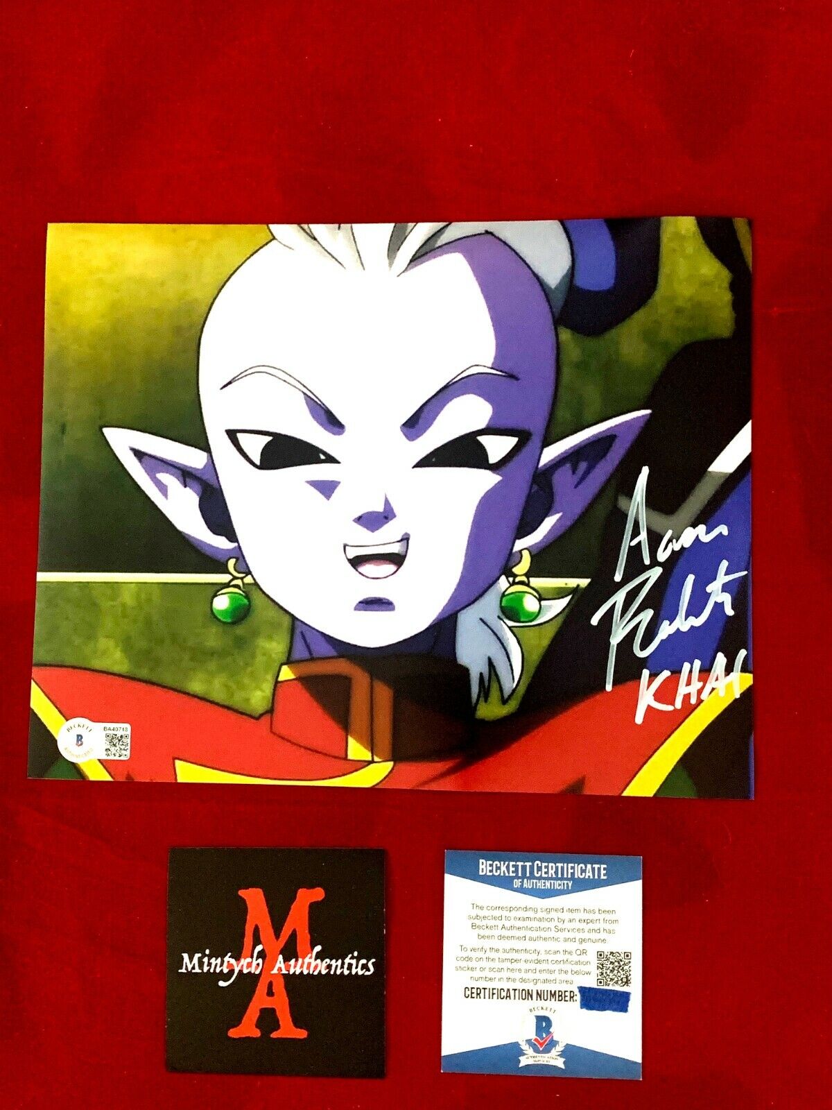 AARON ROBERTS AUTOGRAPHED SIGNED 8x10 Photo Poster painting! DRAGONBALL Z! KHAI! BECKETT COA!