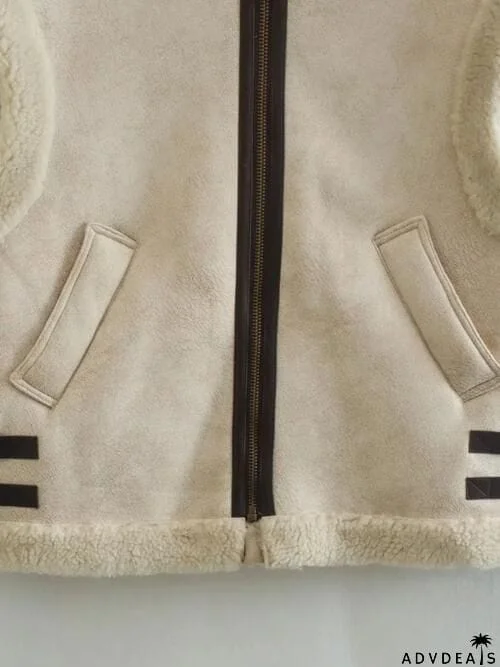 Contrast Zip Up Fleece Vest