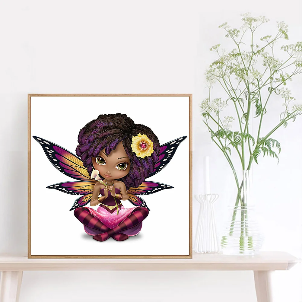 DIY 5D Diamond Painting Flower Elf Girl Full Round Drill Rhinestone (B855)