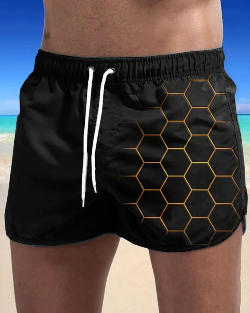 Men's Casual Printed Swim Shorts