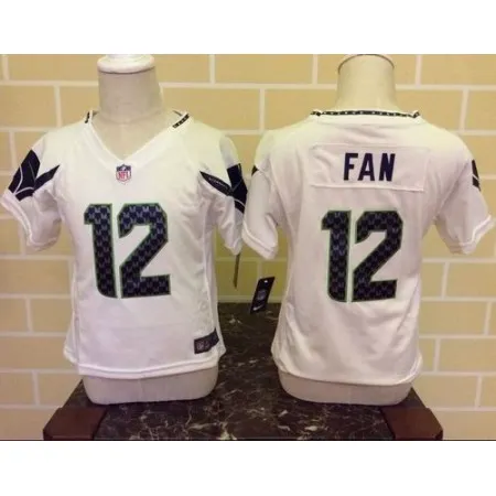 Toddler  Seahawks #12 Fan White Stitched NFL Elite Jersey