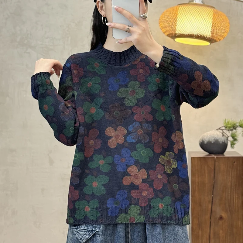 Chicfifth Sweater Women Winter Long Sleeve High Quality Autumn Vintage Top Knitted Cardigan