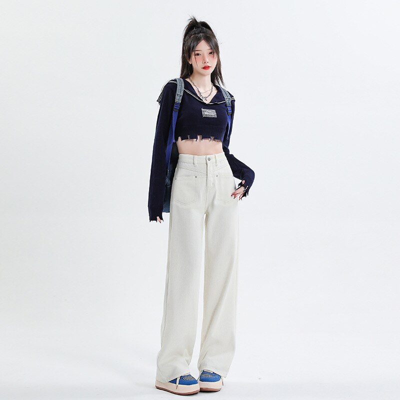 Hedirax costumes for women hot Straight Leg Jeans For Women High Waist 2025 Trend Denim Pants Mom Jean Baggy Wide Leg Pants Casual Girls Trousers Oversize