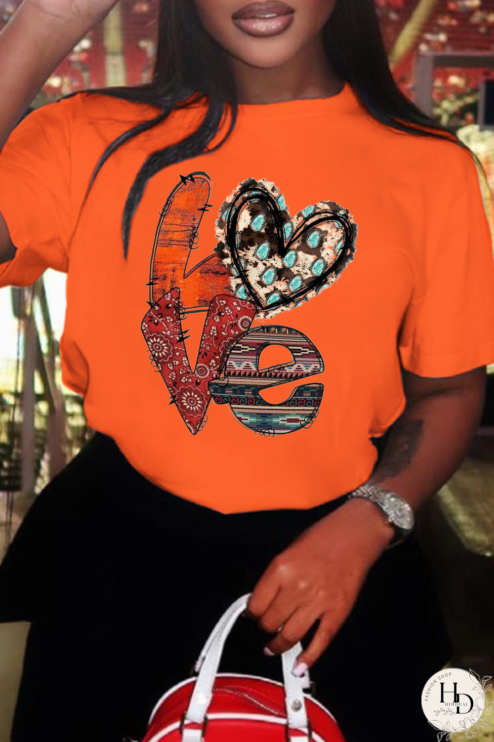 Black Casual Daily Print Patchwork Letter O Neck T-Shirts