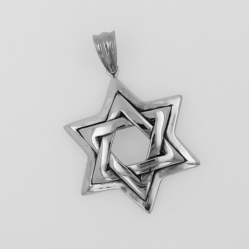 1 Piece 50mm Titanium Steel Geometric Pendant