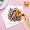 6Pcs Diamond Painting Bee Flower Greeting Cards Congratulations Cards & Gifts