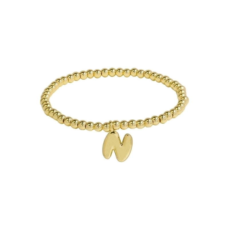 Hot Sale 18K Brass Glossy 26 English Letters Copper Bead Filament Adjustable Fashion Bracelet