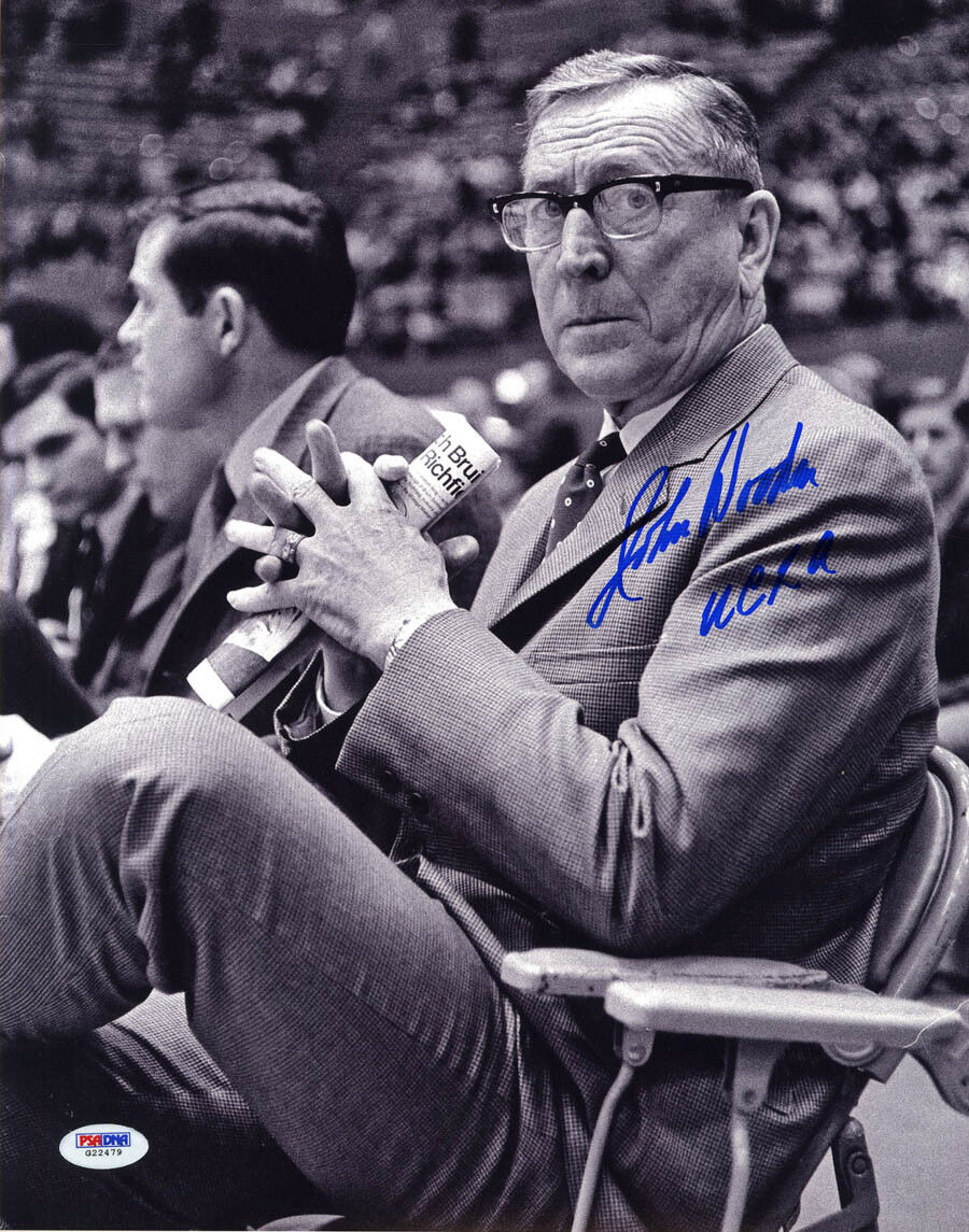 Coach John Wooden SIGNED 11x14 UCLA Photo Poster painting Pyramid of Success PSA/DNA AUTOGRAPHED