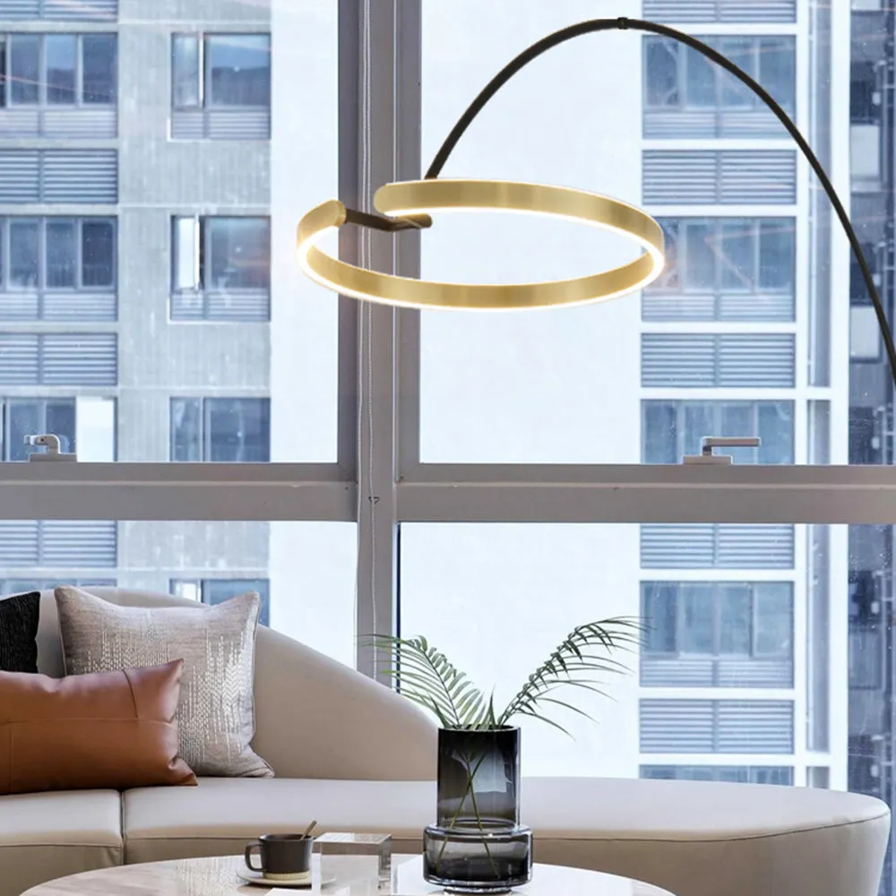Edge Modern Ring Metal Silicone Floor Lamp