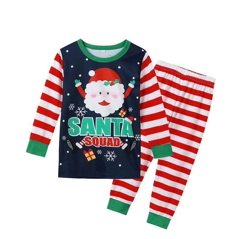 Santa Claus Striped Print Family Matching Pajamas Sets
