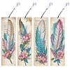 4Pcs Special Shape Feather 5D DIY Diamond Painting Bookmark for Book Lovers