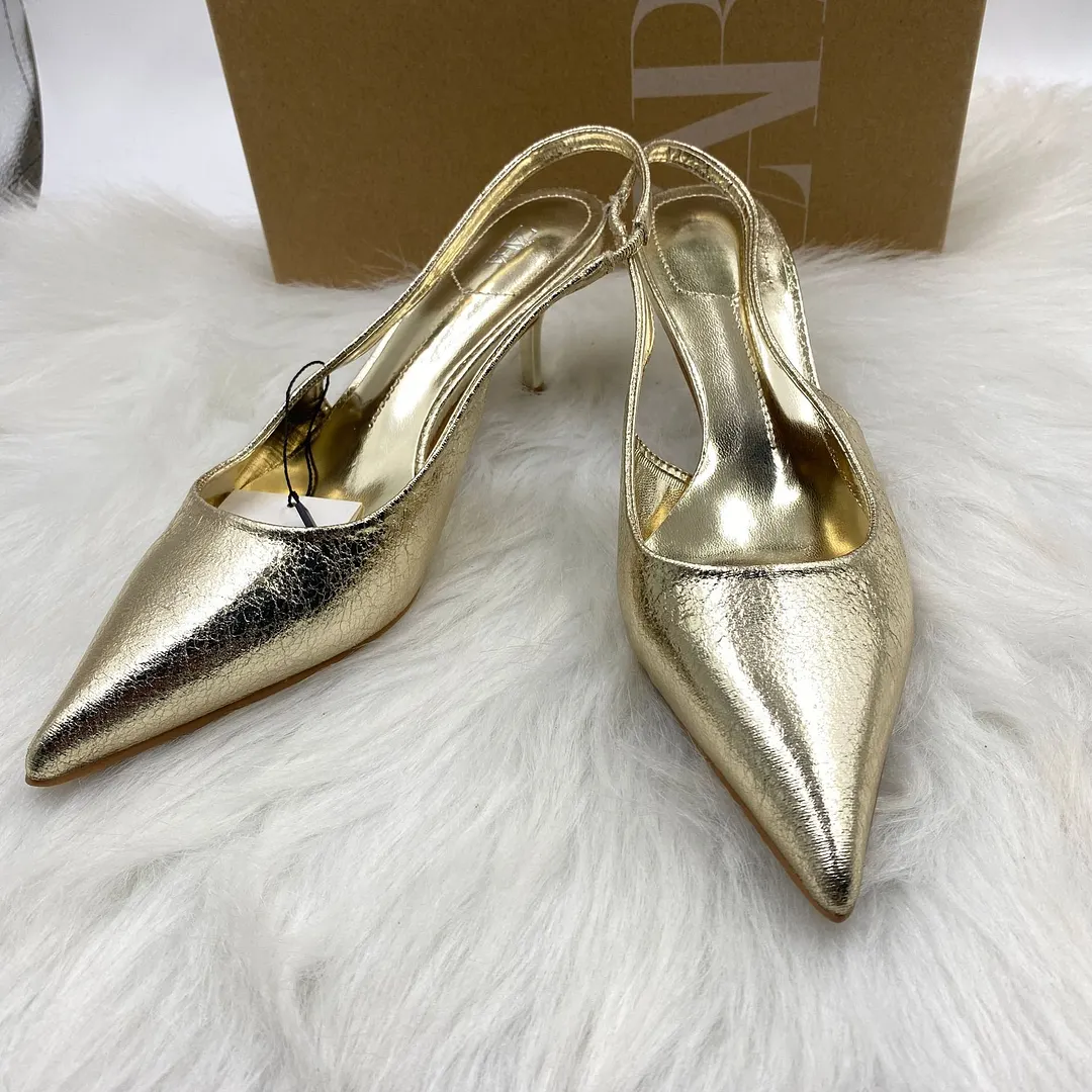 Breakj Breakj Home In The Autumn Of 2025 On The New Golden Sharp Behind The High-Heeled Women Muqin Shoes Small Fine Heel Big Size List