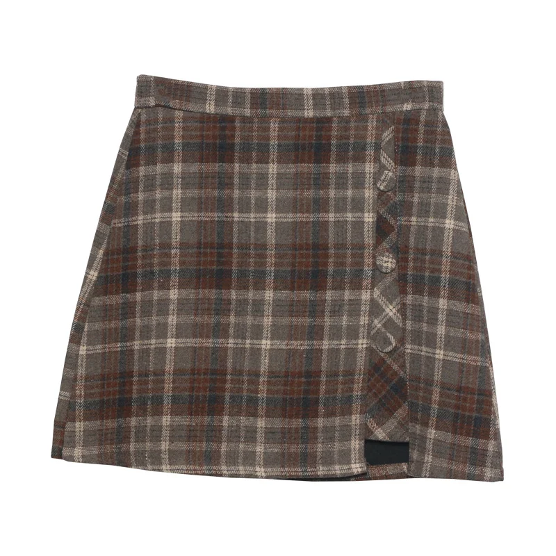 Nigikala Nigikala Large Number Of Hairy Skirt Women Autumn And Winter Tlings Irregular High-Waisted A Short Skirt 8923
