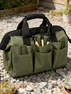 9-Piece Oxford Cloth Work Apron with Multiple Pockets Garden Tool Storage Apron for Gardening in Flower Beds Vegetable Patches