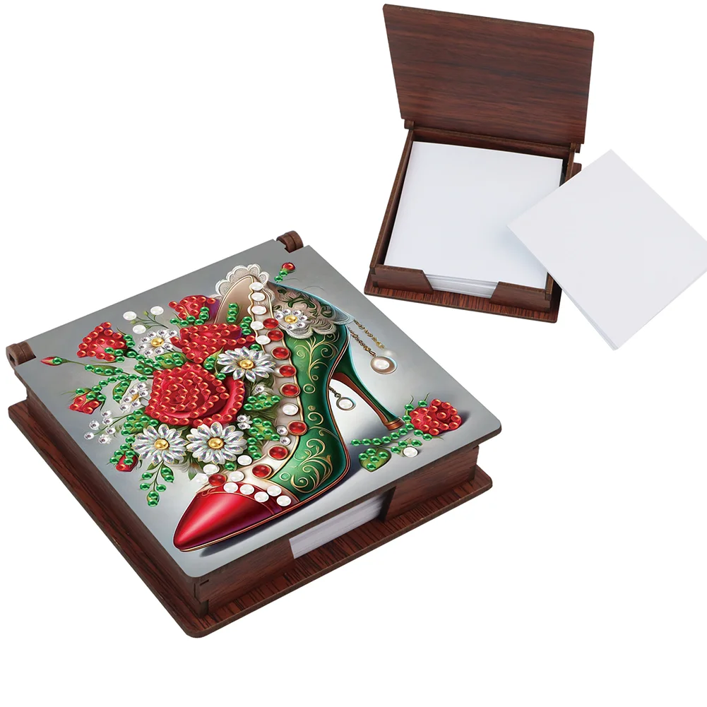 DIY Flower High Heels Diamond Painting Note Box Paper 160 Sheets of Paper for DIY Art Craft