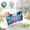 (25cm)Winter Night Pearl Lotus DIY Diamond Painting PU Tissue Holder Box