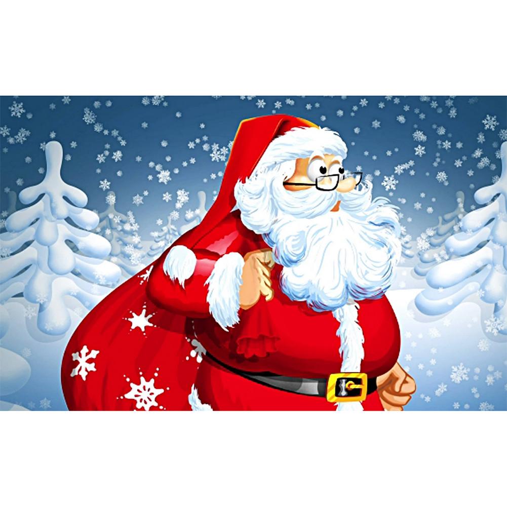 

40x30cm Round Drill Diamond Painting-Santa Wearing Glasses, 501 Original