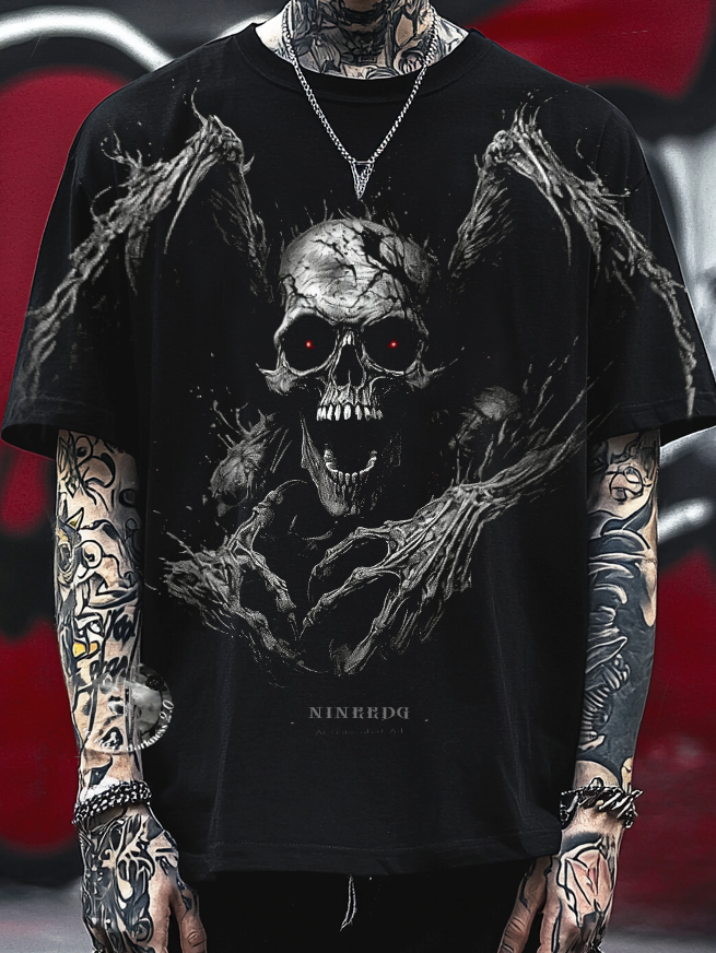 Shoptechwear Art Satanic Blood Skull Death Angel Oversized Unisex Casual T-shirt