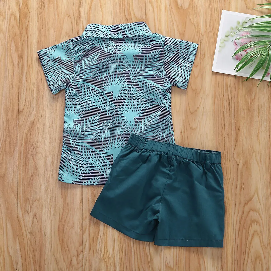 Baby Boy Clothing Sets Fashion 2020 Baby Summer Clothing Leaf T-shirt+Solid Pants Kid Outfit Toddler Children Cotton Tracksuit