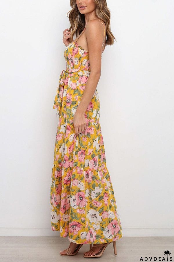 Love In The Air Tiered Floral Maxi Dress