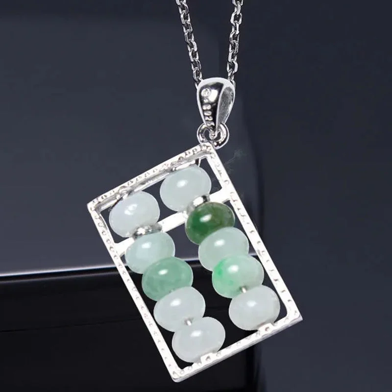Abacus Jade Prosperity Necklace Pendant