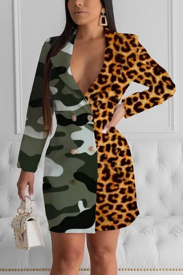Fashion Casual Leopard Camouflage Coat